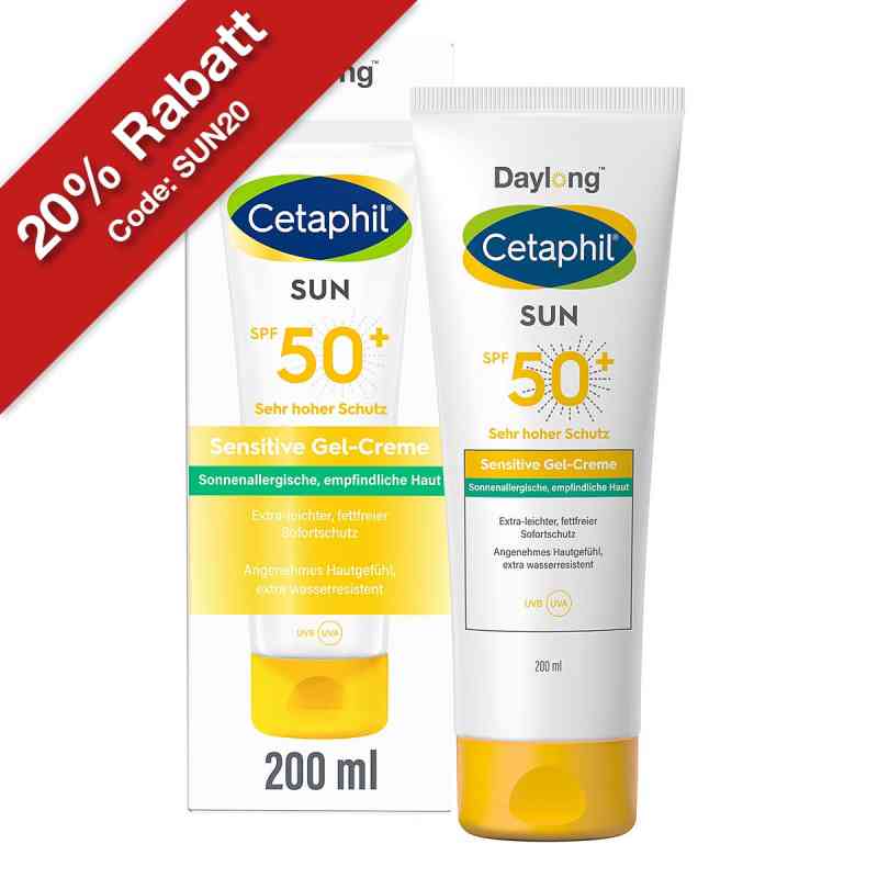 Cetaphil Sun Daylong SPF 50+ Sensitive Gel-Creme 200 ml von Galderma Laboratorium GmbH PZN 14237237