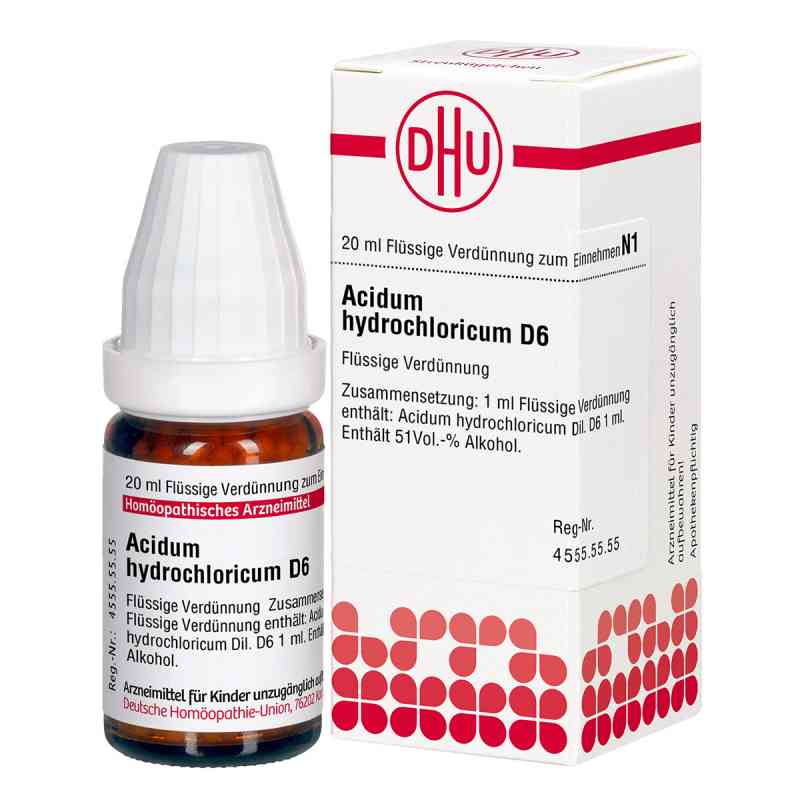 Acidum Hydrochloricum D6 Dilution 20 ml von DHU-Arzneimittel GmbH & Co. KG PZN 02604771