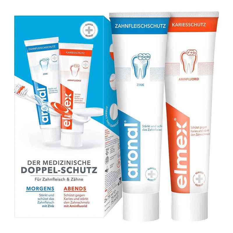 Aronal/elmex Doppelschutz Zahnpasta 2X75 ml von CP GABA GmbH PZN 09427496