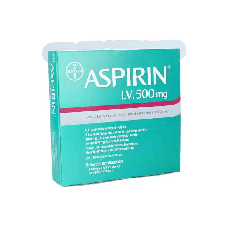 Aspirin intravenös 500 mg Plv.+lösm.z.h.e.inj./inf.-lsg 5 stk von Bayer Vital GmbH GB Pharma PZN 04324188