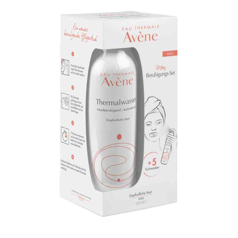 Avene Thermalwasser Spray+5 Tuchmasken Set 1 Pck von PIERRE FABRE DERMO KOSMETIK GmbH PZN 15205877