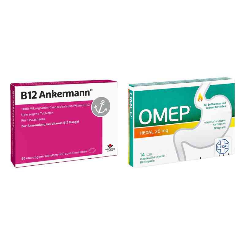 B12 Ankermann überzogene Tabletten + Omep Hexal 20 Mg Magensaftr 1 Set von  PZN 08105429