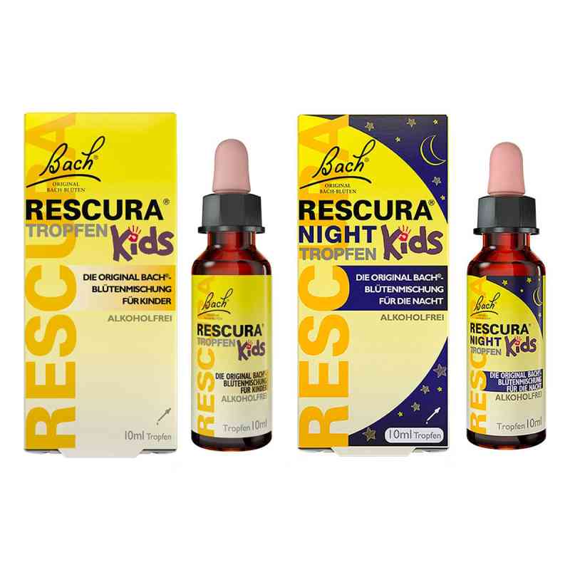 Bachblüten Original Rescura Kids Tropfen + Night Tropfen 2x10 ml von Nelsons GmbH PZN 08105157