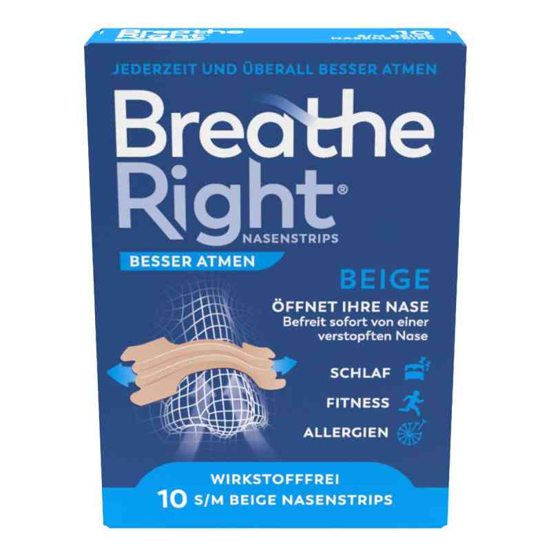 Besser Atmen Breathe Right Nasenstrips beige 10 stk von Pharma Netzwerk PNW GmbH PZN 17179150