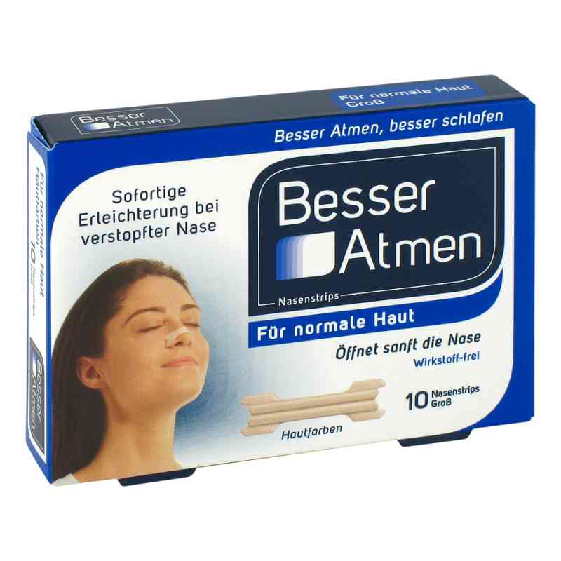 Besser Atmen Nasenstrips beige gross 10 stk von GlaxoSmithKline Consumer Healthc PZN 02952584