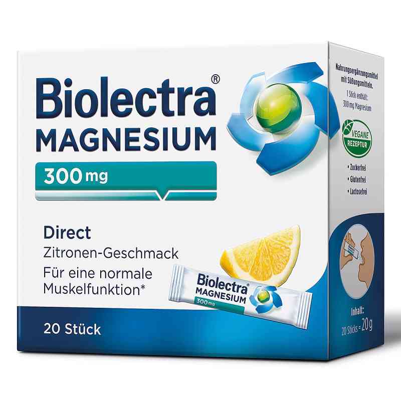 Biolectra Magnesium 300 mg Direct Zitrone 20 stk von HERMES Arzneimittel GmbH PZN 04115295