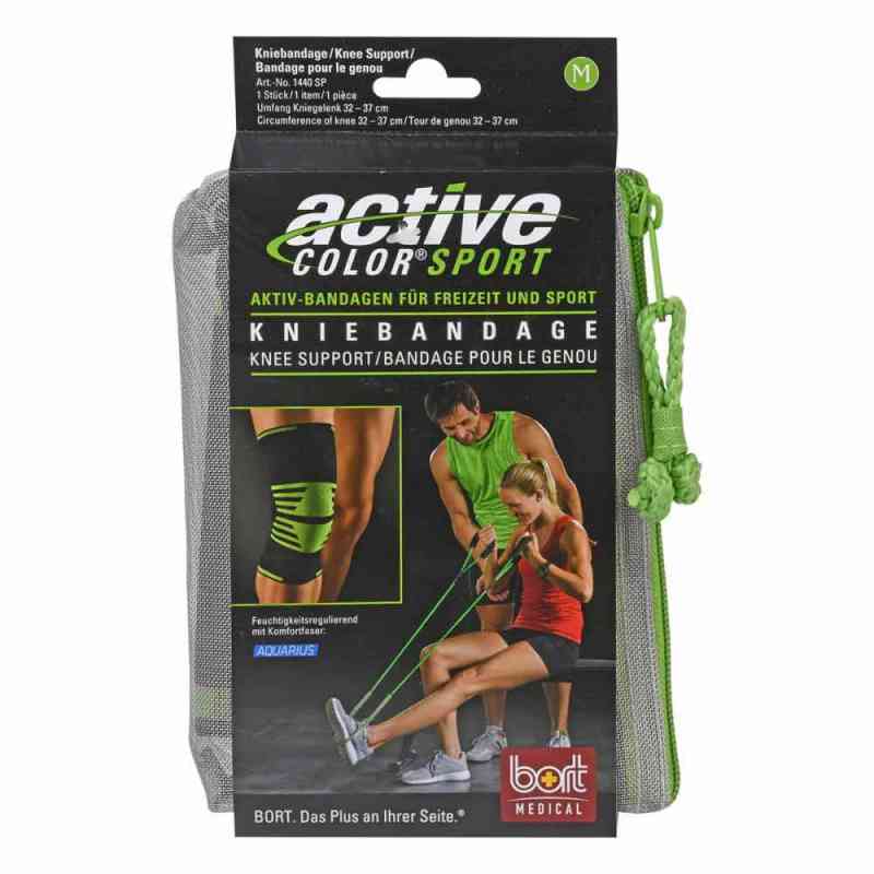 Bort Activecolor Sport Kniebandage M schwarz /grün 1 stk von Bort GmbH PZN 12573793
