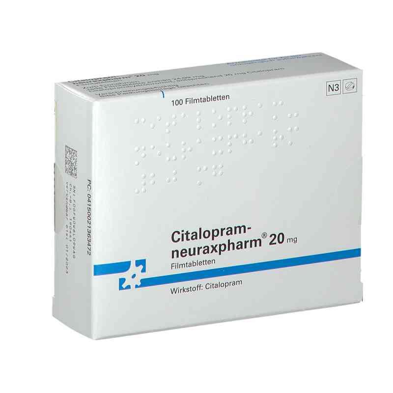 Citalopram-neuraxpharm 20mg 100 stk von neuraxpharm Arzneimittel GmbH PZN 02136347