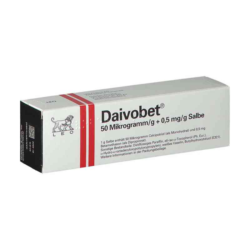 Daivobet 50 Mikrogramm/g + 0,5 mg/g Salbe 60 g von LEO Pharma GmbH PZN 02710013