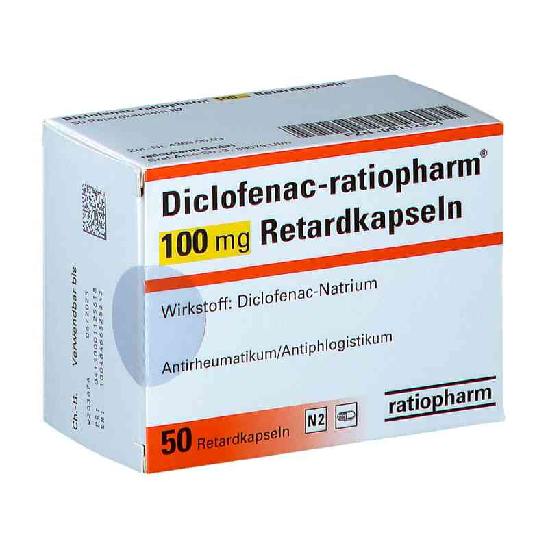 Diclofenac-ratiopharm 100mg 50 stk von ratiopharm GmbH PZN 00112561
