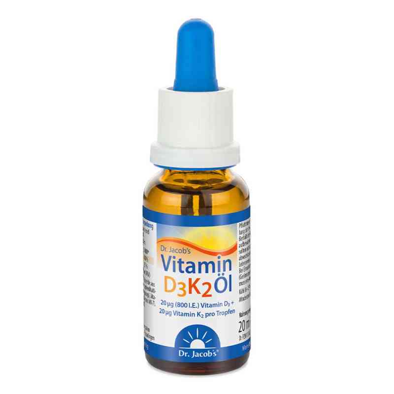 Dr. Jacob's Vitamin D3K2 Öl 800 IE/20 mcg D3+K2 640 Tropfen 20 ml von Dr. Jacob's Medical GmbH PZN 11360196