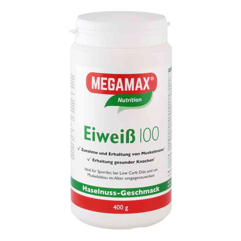 Eiweiss 100 Haselnuss Megamax Pulver 400 g von Megamax B.V. PZN 12772245