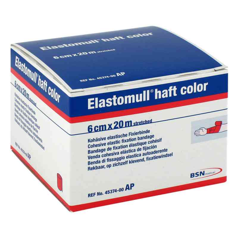 Elastomull haft color 20mx6cm rot Fixierbinde  1 stk von BSN medical GmbH PZN 01412578
