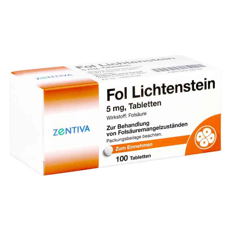 Fol Lichtenstein 5 mg Tabletten 100 stk von Zentiva Pharma GmbH PZN 07219753