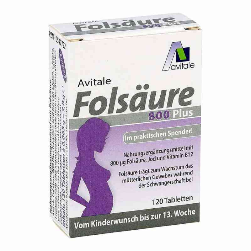 Folsäure 800 Plus B12+jod Tabletten 120 stk von Avitale GmbH PZN 10547722