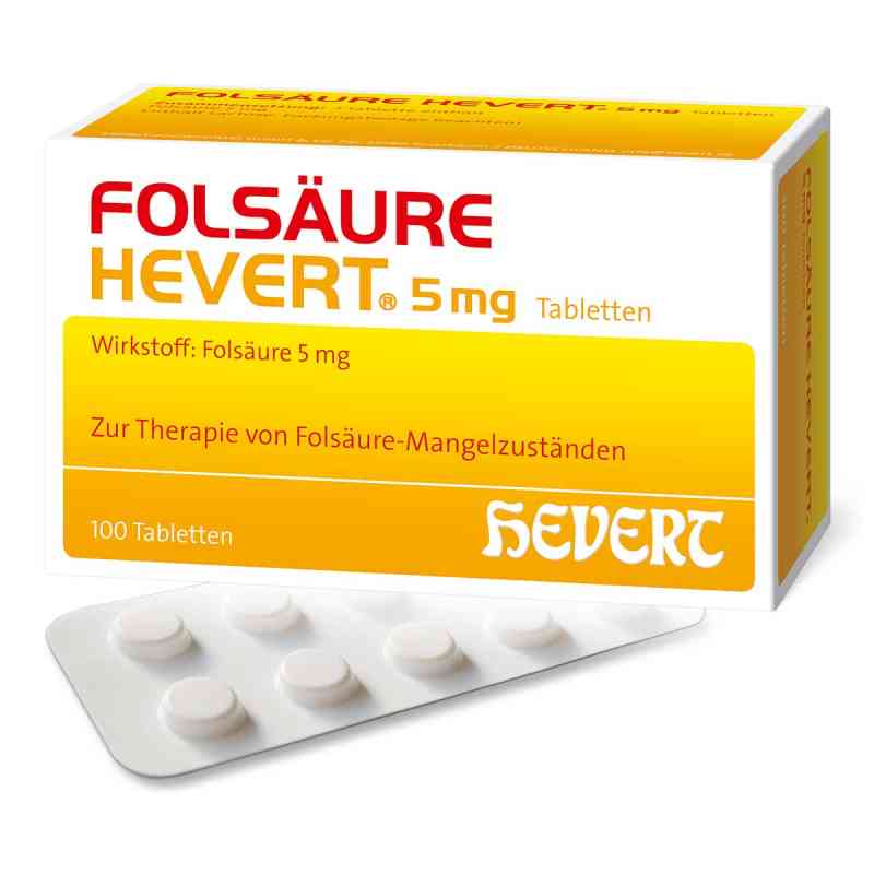 Folsäure Hevert 5 Mg Tabletten 100 stk von Hevert-Arzneimittel GmbH & Co. K PZN 18293103