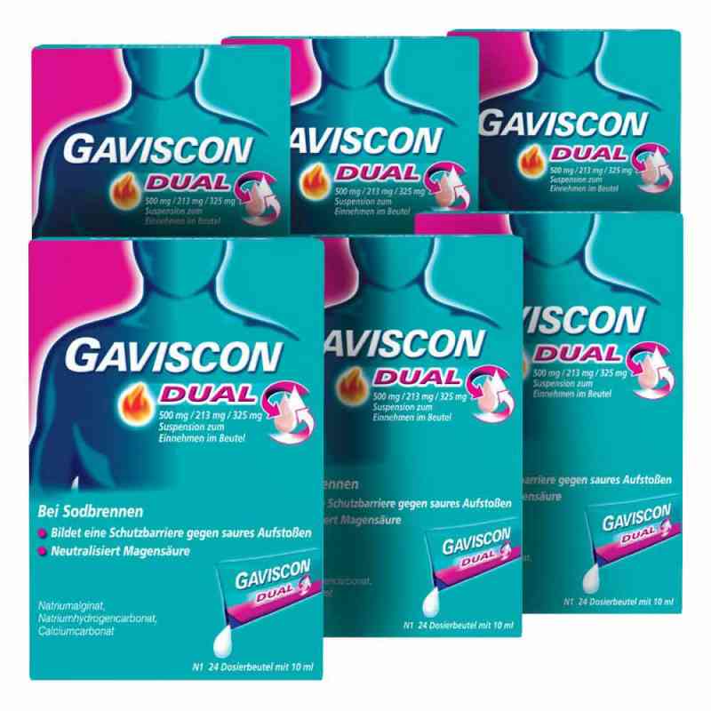 GAVISCON Dual 500 mg, 213 mg, 325 mg Suspension Dosierbeutel 6x24x10 ml von  PZN 08100016