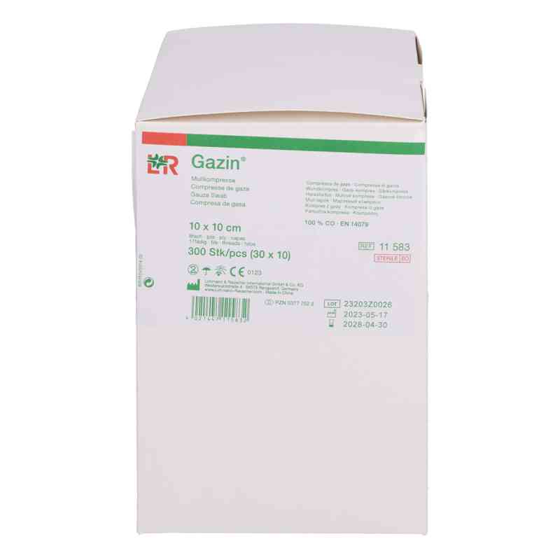 Gazin Kompressen 10x10cm 8fach steril 30X10 stk von Lohmann & Rauscher GmbH & Co.KG PZN 03777522