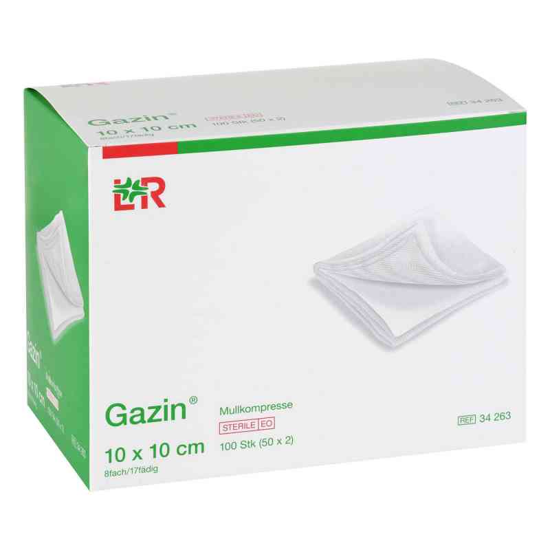 Gazin Kompressen 10x10cm 8fach steril 50X2 stk von JUNEK Europ-Vertrieb GmbH PZN 05984076
