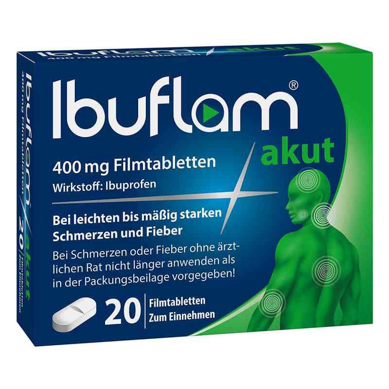 Ibuflam Akut 400 mg Ibuprofen Schmerztabletten 20 stk von A. Nattermann & Cie GmbH PZN 04100218