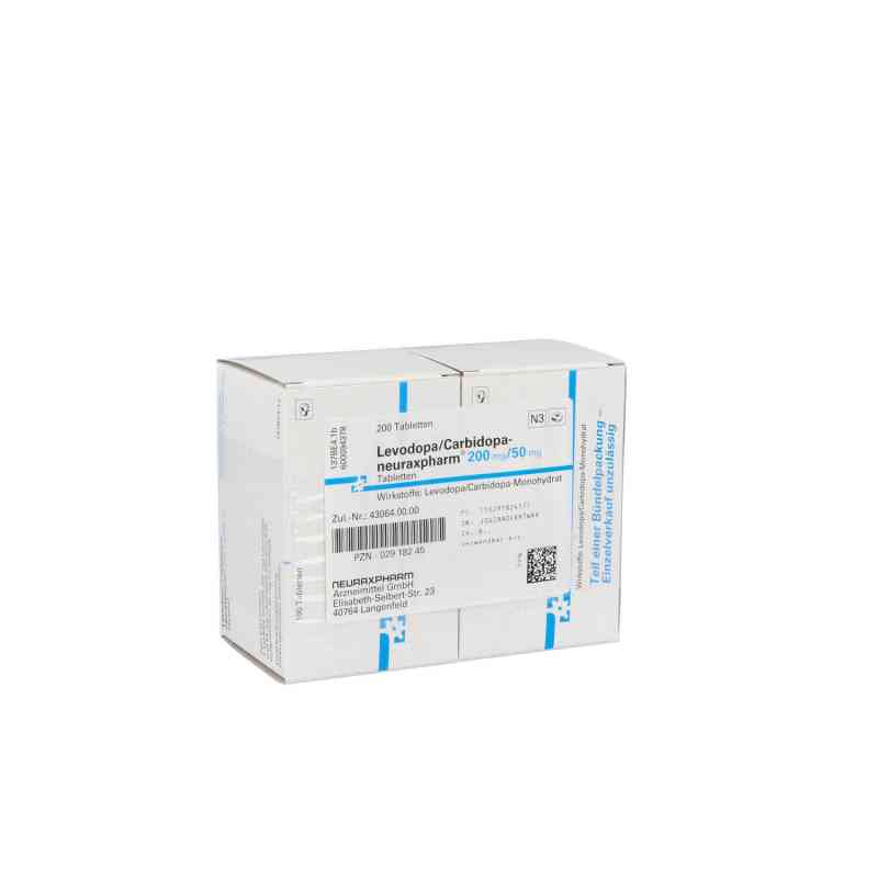 Levodop-neuraxpharm 200/50mg 200 stk von neuraxpharm Arzneimittel GmbH PZN 02918245