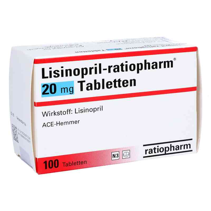 Lisinopril-ratiopharm 20mg 100 stk von ratiopharm GmbH PZN 00601509