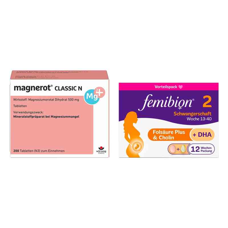 Magnerot Classic N Tabletten + Femibion 2 Schwangerschaft Kombip 1 Set von  PZN 08105443