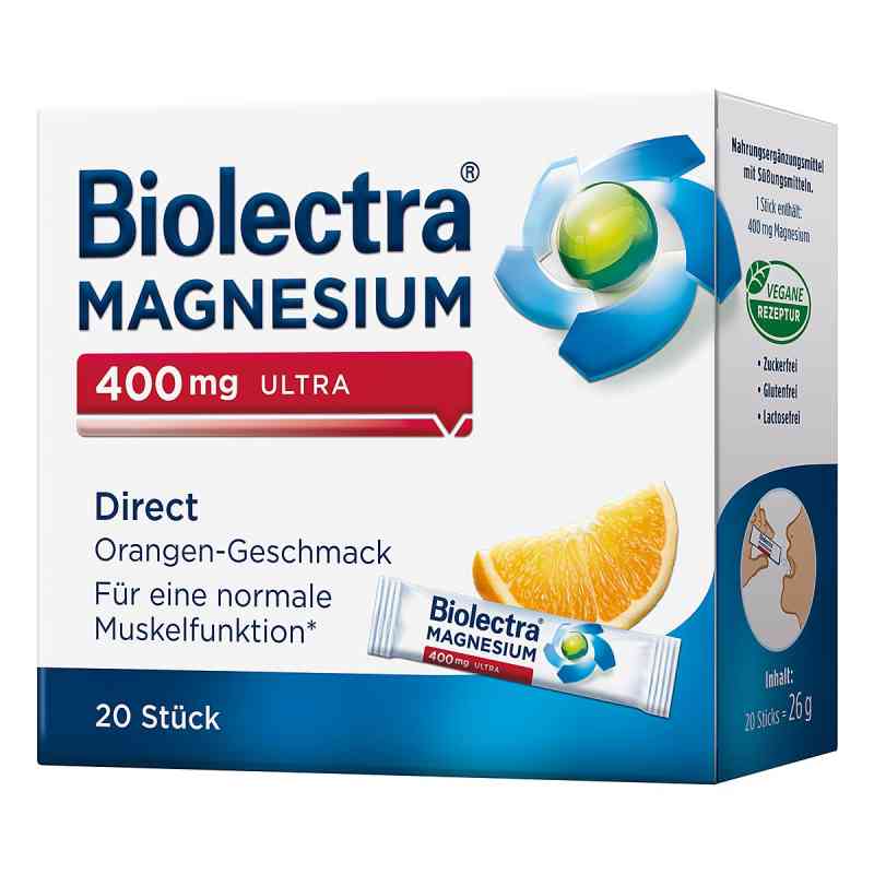 Magnesium Biolectra 400 mg ultra Direct Orange 20 stk von HERMES Arzneimittel GmbH PZN 10252174