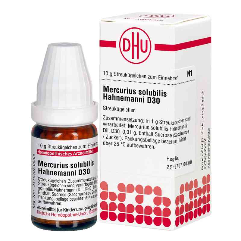 Mercurius Solub. D 30 Globuli Hahnemann  10 g von DHU-Arzneimittel GmbH & Co. KG PZN 01779155