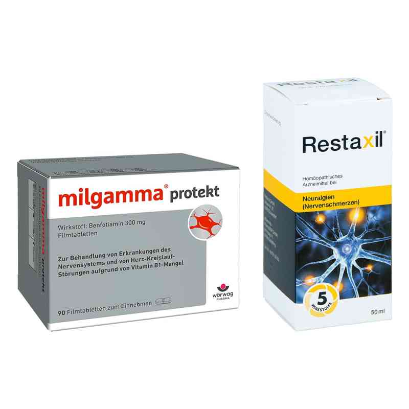 Milgamma Protekt Filmtabletten + Restaxil Flüssig 1 Set von  PZN 08105437