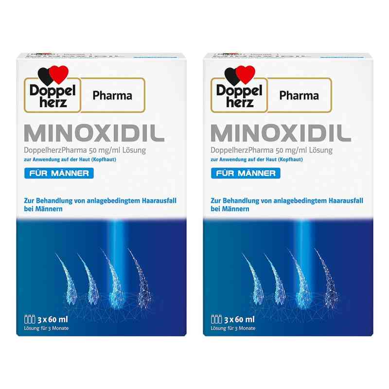 Minoxidil DoppelherzPharma für Männer 50 mg/ml Lösung  2x3X60 ml von Queisser Pharma GmbH & Co. KG PZN 08104501