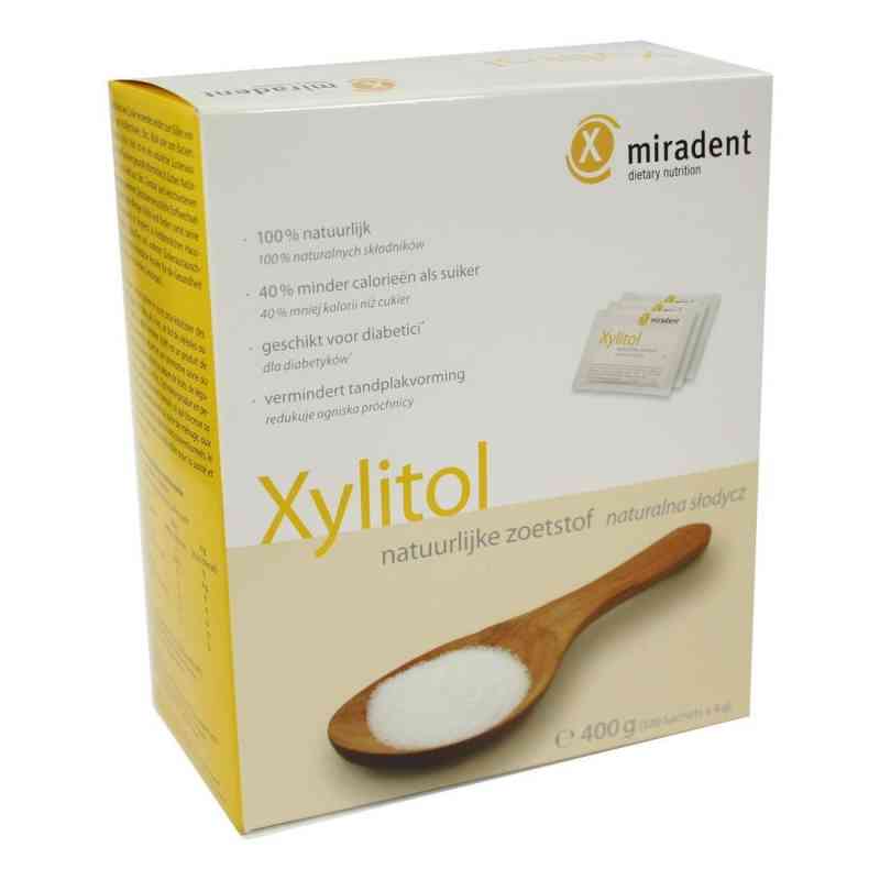 Miradent Zuckerersatz Xylitol Pulver Sachets 100X4 g von Hager Pharma GmbH PZN 01698505