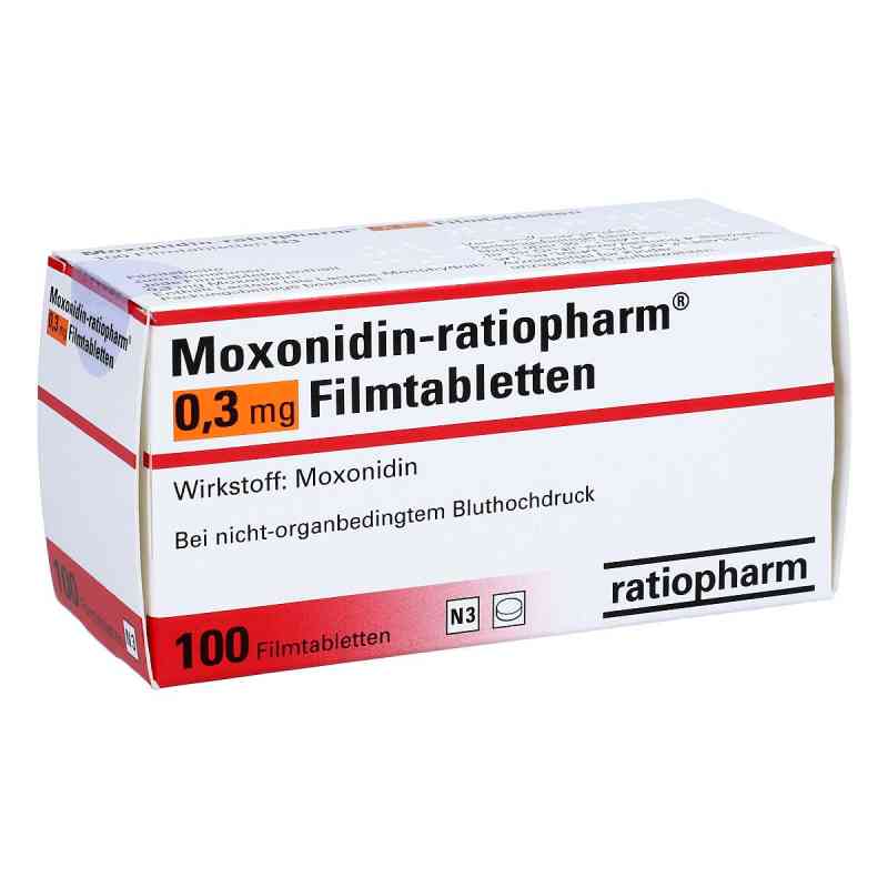 Moxonidin ratiopharm 0,3 mg Filmtabletten 100 stk von ratiopharm GmbH PZN 01698095