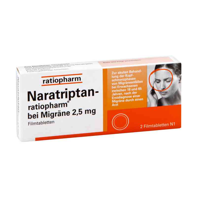 Naratriptan-ratiopharm bei Migräne 2,5mg 2 stk von ratiopharm GmbH PZN 09321616
