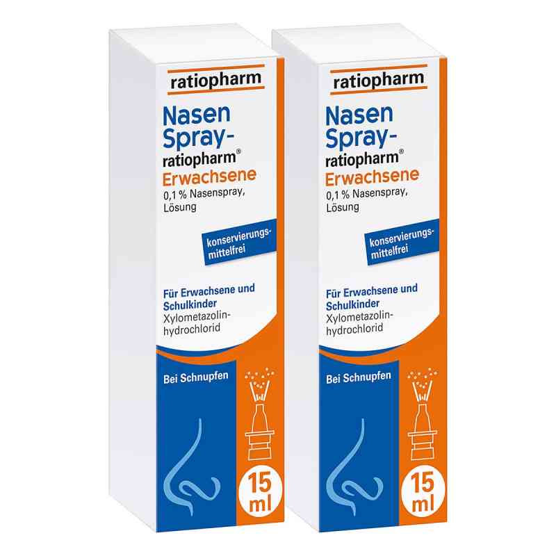 NasenSpray-ratiopharm Erwachsene 15 ml Doppelpack 2x15 ml von ratiopharm GmbH PZN 08100764