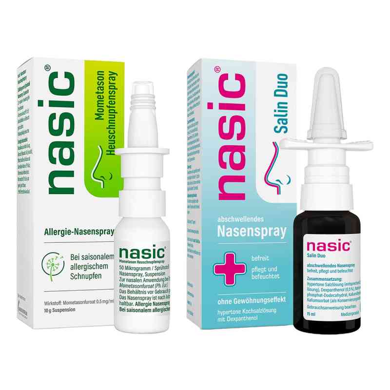 Nasic Mometason (18 g) und Nasic Salin Duo Nasenspray (15 ml) 1 Set von MCM KLOSTERFRAU Vertr. GmbH PZN 08105221