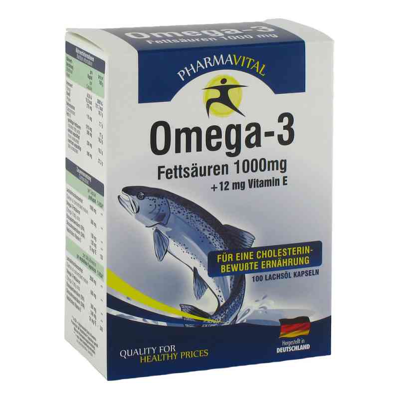 Omega-3 Fettsäuren 1000 mg+12 mg Vitamine e Kapseln 100 stk von PharmaVital GmbH PZN 07643089
