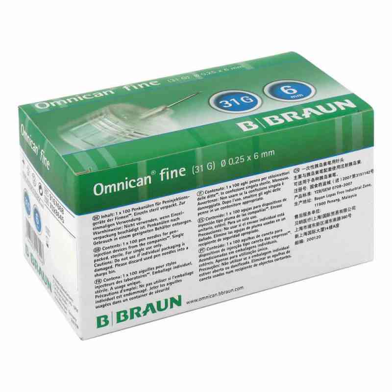 Omnican fine Pen Kanüle 31g 0,25x6mm 100 stk von B. Braun Melsungen AG PZN 07028645