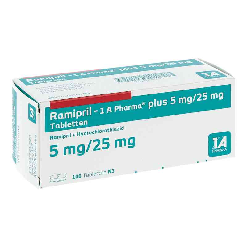 Ramipril 1a Pharma plus 5 mg/25 mg Tabletten 100 stk von 1 A Pharma GmbH PZN 02889615