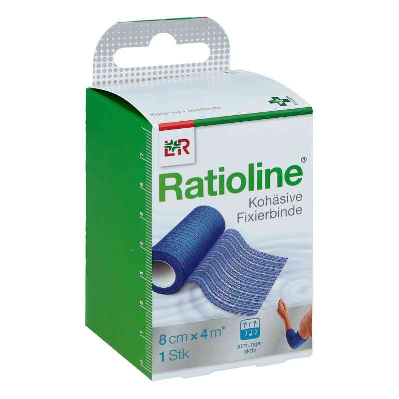 Ratioline acute Fixierbinde kohäsiv 8 cmx4 m blau 1 stk von Lohmann & Rauscher GmbH & Co.KG PZN 02684178
