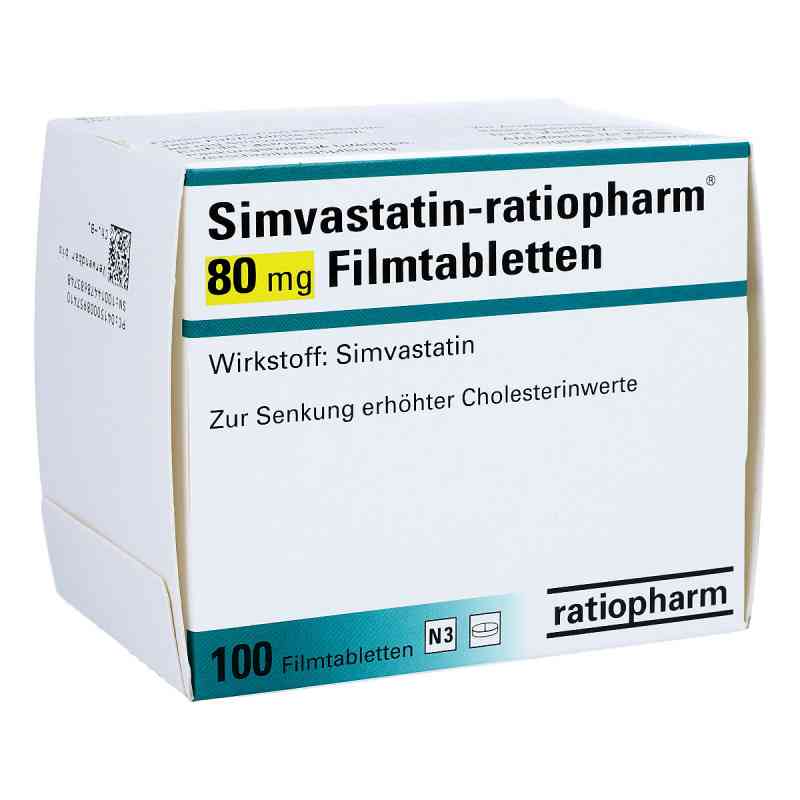 Simvastatin-ratiopharm 80mg 100 stk von ratiopharm GmbH PZN 00895741