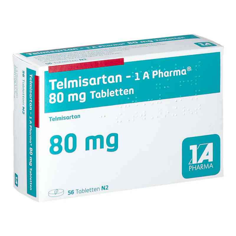 Telmisartan-1A Pharma 80mg 56 stk von 1 A Pharma GmbH PZN 01621307