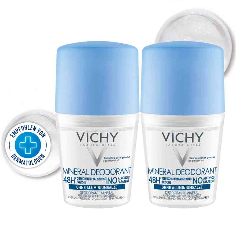 Vichy Deo Roll-On 48h Mineral ohne Aluminium Doppelpack 2X50 ml von L'Oreal Deutschland GmbH PZN 13059578