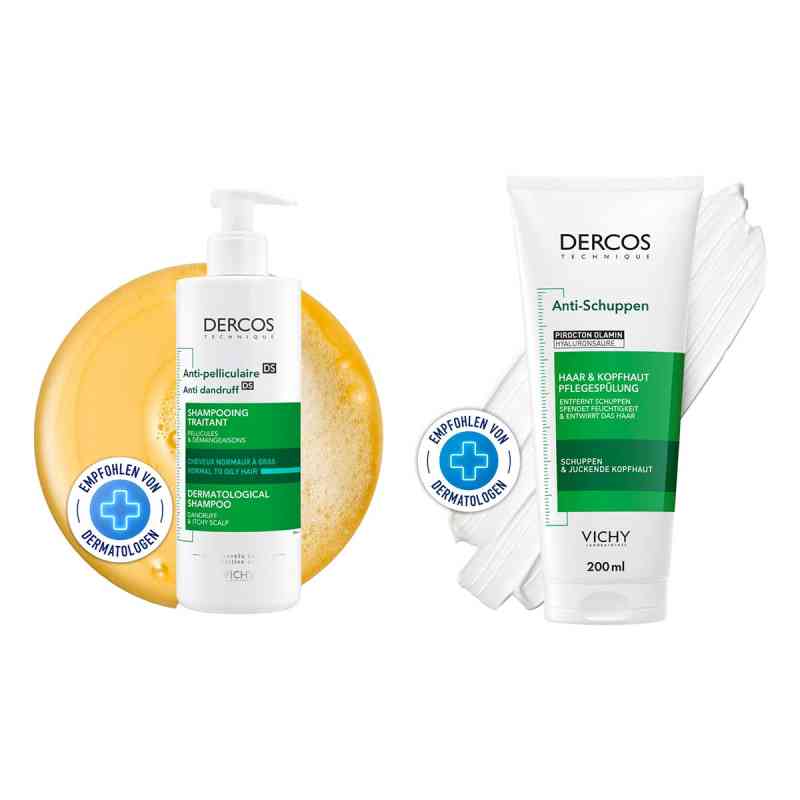 Vichy Dercos Anti-schuppen Shampoo fett. Kopfh.+ Conditioner 390+200 ml von L'Oreal Deutschland GmbH PZN 08106638