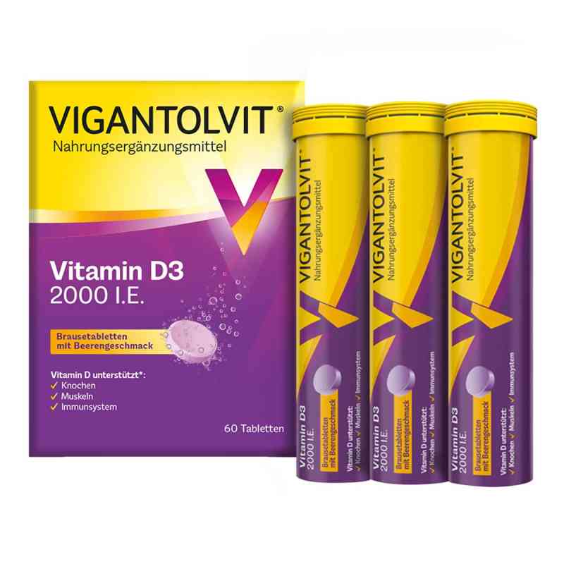 Vigantolvit 2000 internationale Einheiten Vitamin D3 Brausetable 60 stk von Procter & Gamble GmbH PZN 18199054