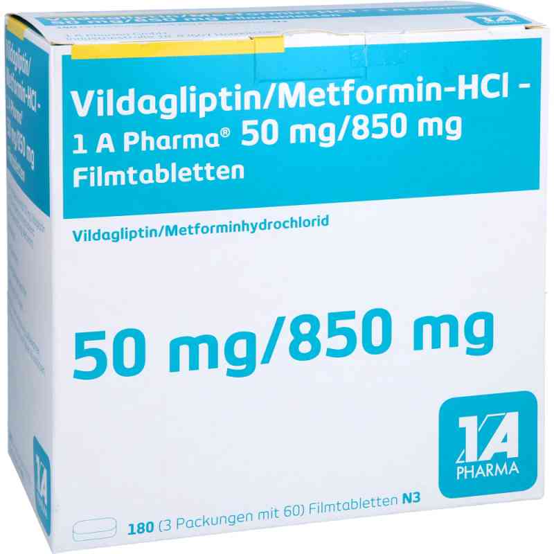 Vildagliptin/metformin-hcl-1a Pharma 50/850mg Fta 180 stk von 1 A Pharma GmbH PZN 18032940