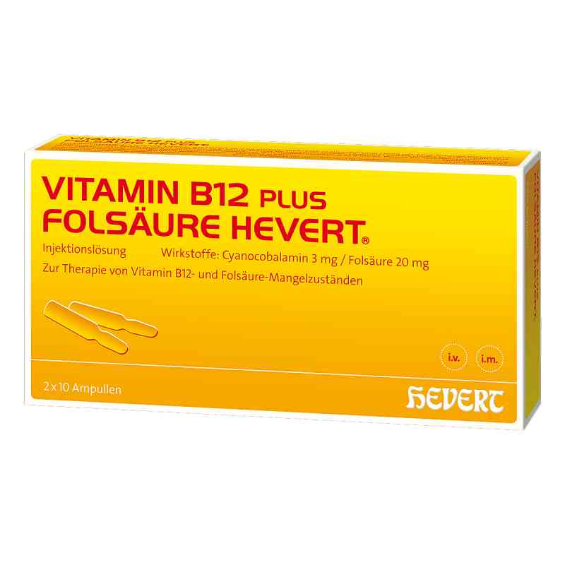 Vitamin B12 plus Folsäure Hevert Ampullen-Paare 2X10 stk von Hevert-Arzneimittel GmbH & Co. K PZN 00296093
