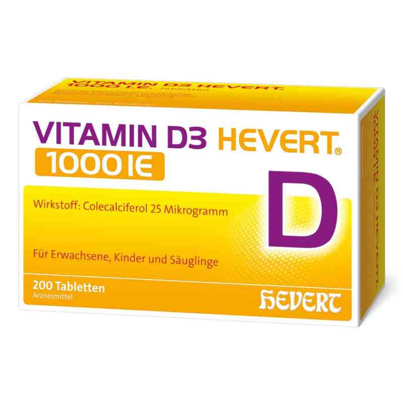 Vitamin D3 Hevert 1000 I.E. Tabletten 200 stk von Hevert-Arzneimittel GmbH & Co. KG PZN 19448944