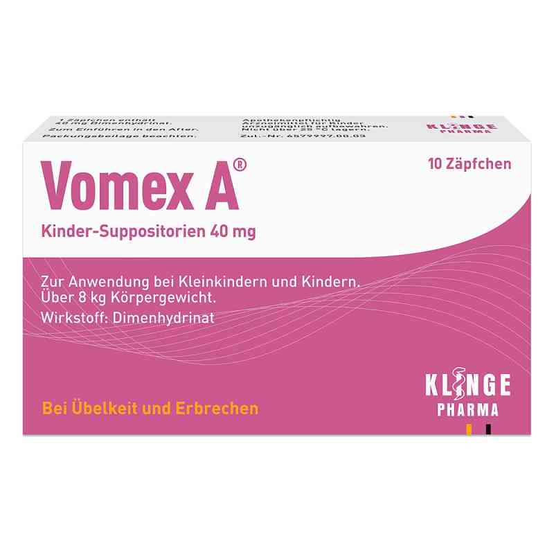 Vomex A Kinder 40mg 10 stk von Klinge Pharma GmbH PZN 01116526