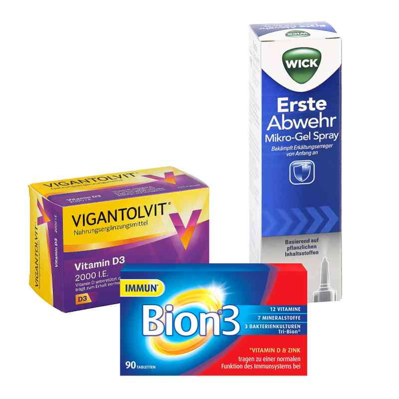 Wick erste Abwehr+ Bion+90St. +Vigantolvit 120St. 3 Pck von WICK Pharma - Zweigniederlassung der Procter & Gam PZN 08101072